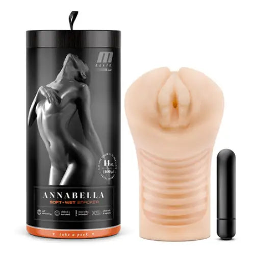 Ultra Soft X5™ Wet Annabella Vagina Stroker with Bullet Vibrator - Beige close-up