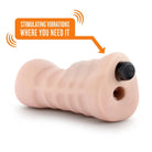 Blush M for Men Stroker with Bullet Ashley – flesh-colored, ridged, and speed vibrating bullet