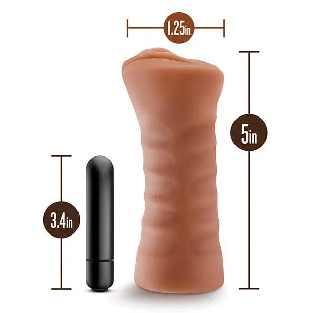 Men Julieta flesh-colored, textured stroker with bullet by Blush - organic shaped pleasure