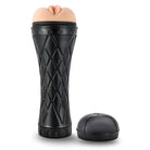 Blush M For Men ’The Torch’ Reusable Stroker - textured black container with flesh-colored opening