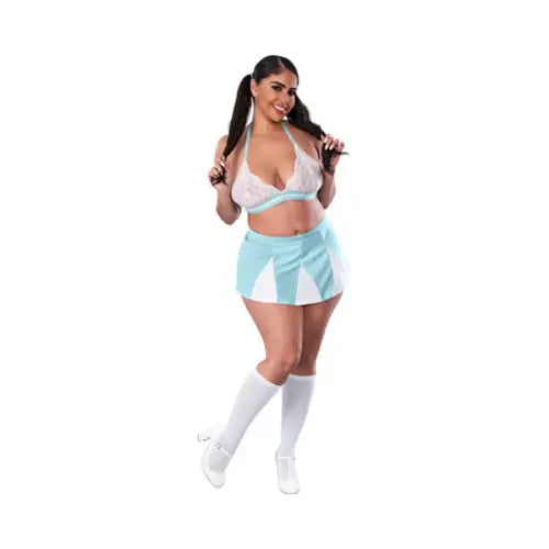 Magic Silk Dress Up Head Cheerleader Costume Blue Queen Size - Costumes