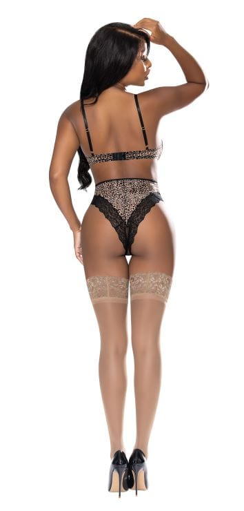 Magic Silk Lingerie Lingerie & Clothing 2xl Purrfect Half Cup Teddy W/ Split Crotch Leopard at the Haus of Shag
