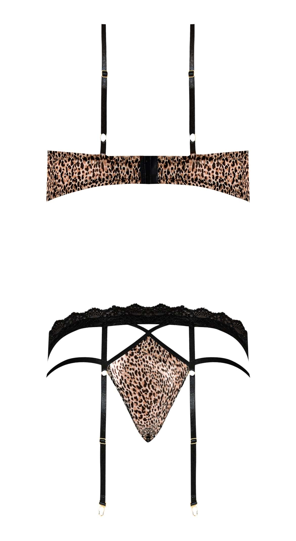 Magic Silk Lingerie Lingerie Set Purrfect Bra & Garter Panty Leopard S/m at the Haus of Shag