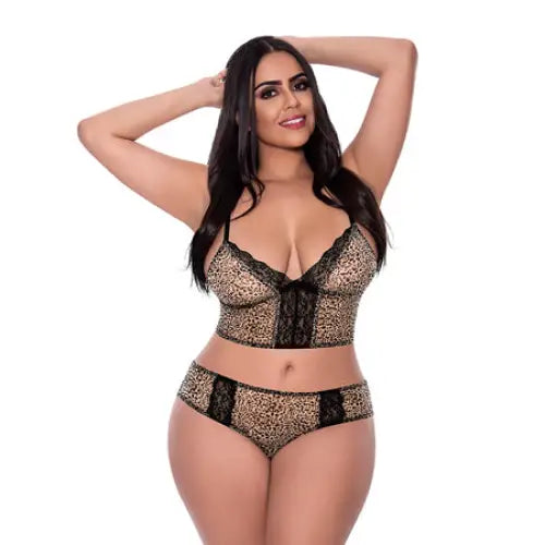 Magic Silk Purrrfect Bra & Hipster Panty Leopard Queen - Lingerie Set