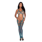 Magic Silk Seamless Bandeau Top Catsuit with Toe Loops Teal O/S - One Size Fits Most - Bodysuit