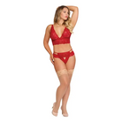 Magic Silk Sugar & Spice Bra & Panty Set Red L/XL - Lingerie Set