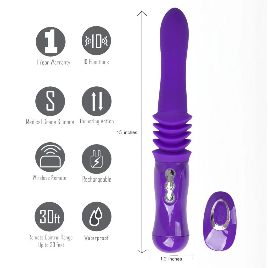 Maia Toys Thrusting Machine Purple Maia Toys MONROE USB Rechargeable Silicone Thrusting Portable Love Machine at the Haus of Shag