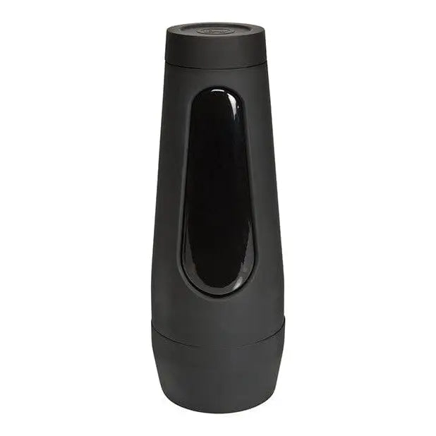 Main Squeeze Bailey Rayne: Sleek black water bottle with an elongated oval window