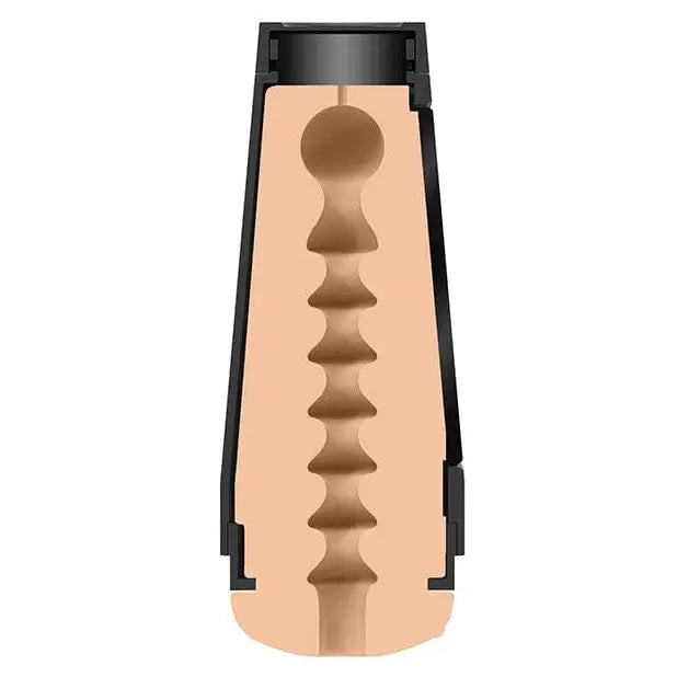 Main Squeeze Endurance Trainer sex toy with ridged ULTRASKYN texture and black casing