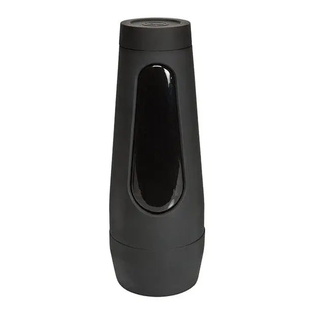 Main Squeeze - Honey Gold Pussy sleek black water bottle with elongated oval window