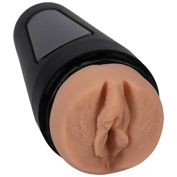 Close-up of Main Squeeze Madison Morgan Pussy flesh toy with black cap