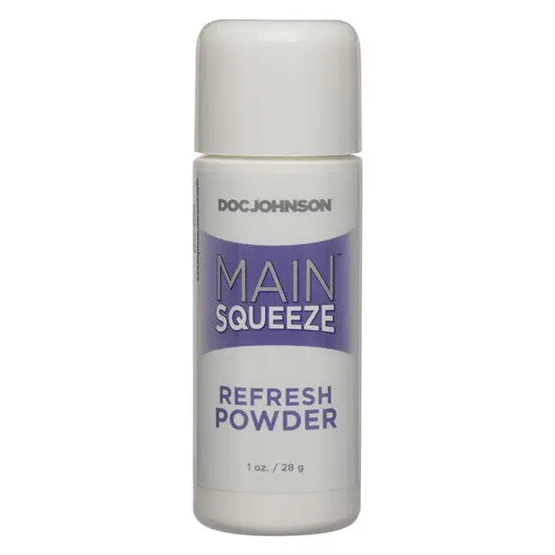 Bottle of Main Squeeze Refresh Powder for maintaining your Main Squeeze toy’s longevity