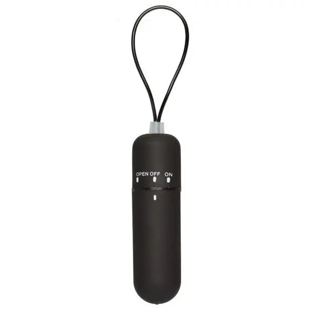 Black cylindrical device with on/off switch, loop handle: Main Squeeze ’The Original Vibro’