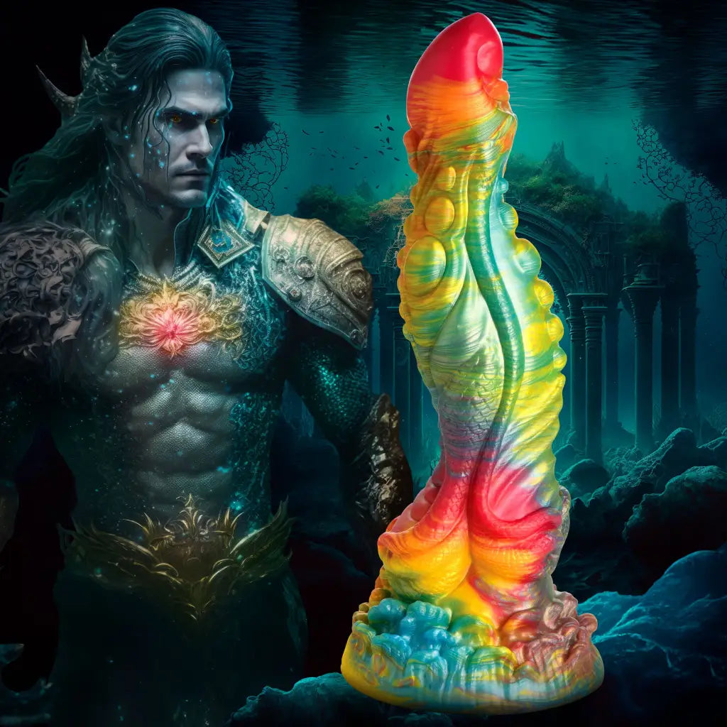 Creature Cocks Majestic Merman: Colorful tentacle dildo with suction cup base