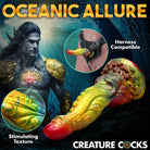 Colorful Creature Cocks Majestic Merman dildo with textured design and suction cup base