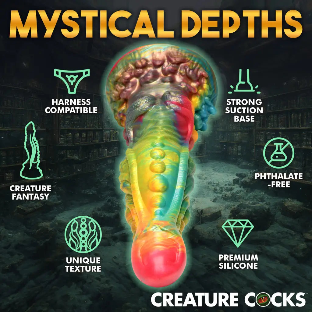 Creature Cocks Majestic Merman Silicone Dildo with textured suction cup base for fantasy play