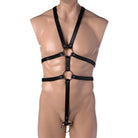 Male Full Body Harness showcasing a man wearing a leather body harness for maximum support