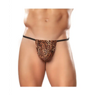 Male Power Animal Posing Strap Brown Leopard OS - G-String