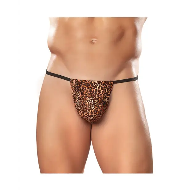 Male Power Animal Posing Strap Brown Leopard OS - G-String