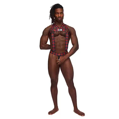 Male Power Elastic Harness with Ring Red OS - Cock Ring