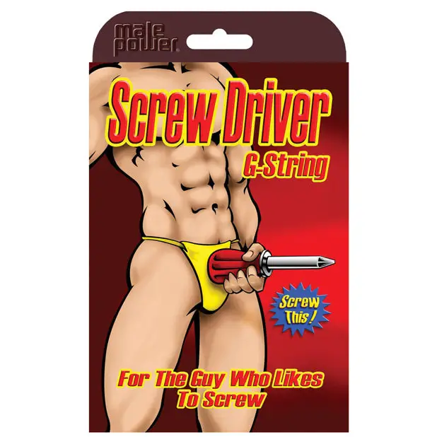 Male Power For The Guy Who Likes To Screw - Black G-string & A Set Of Screw Drivers - G-String