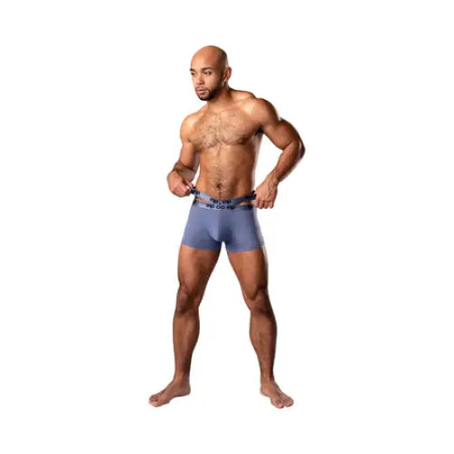 Male Power Infinite Comfort Amplifying Strappy Pouch Short Periwinkle S - Lingerie Clothing and Accessories