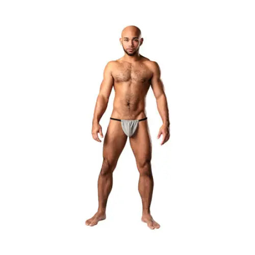 Male Power Labyrinth Posing Strap Grey Weave O/S - G-String