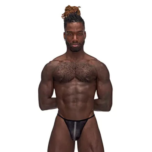 Male Power Landing Strip Micro Thong Black S/M - Lingerie Clothing and Accessories