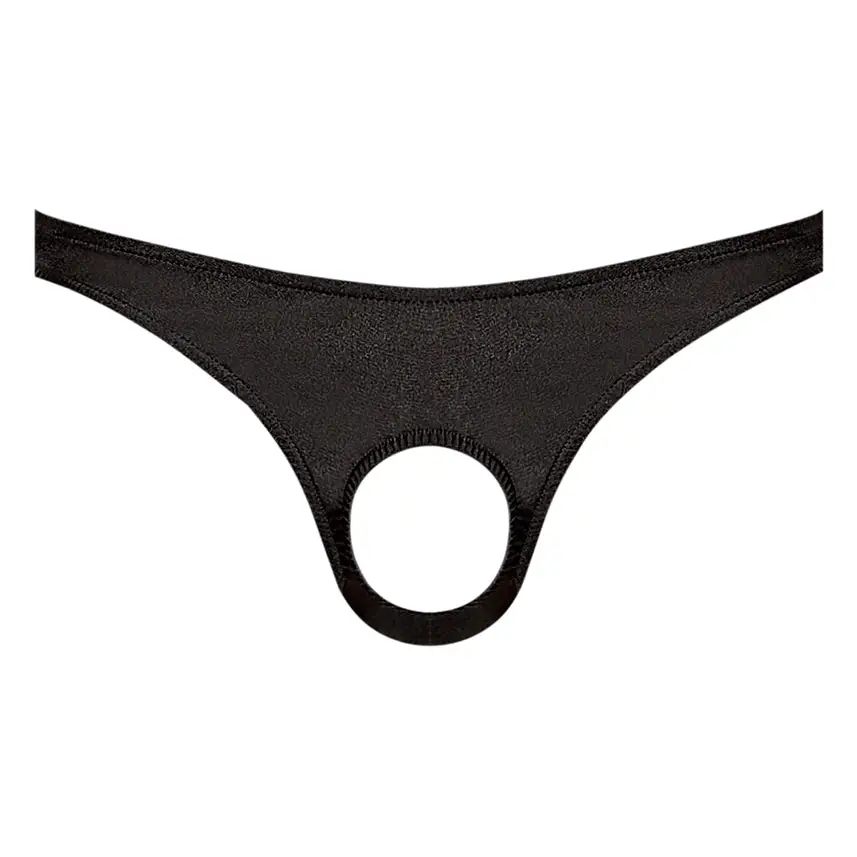 Male Power Nylon Lycra Pouchless Brief Blk OS - Black - Lingerie Clothing and Accessories