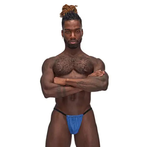 Male Power Sexagon Posing Strap Royal O/S - Lingerie Clothing and Accessories