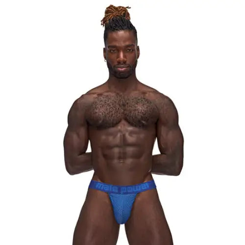 Male Power Sexagon Strappy Ring Jock Royal L/XL - Lingerie Clothing and Accessories