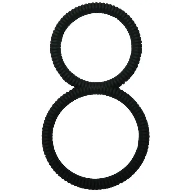 Malesation Figure 8 Cock Ring - Black - Cock Ring