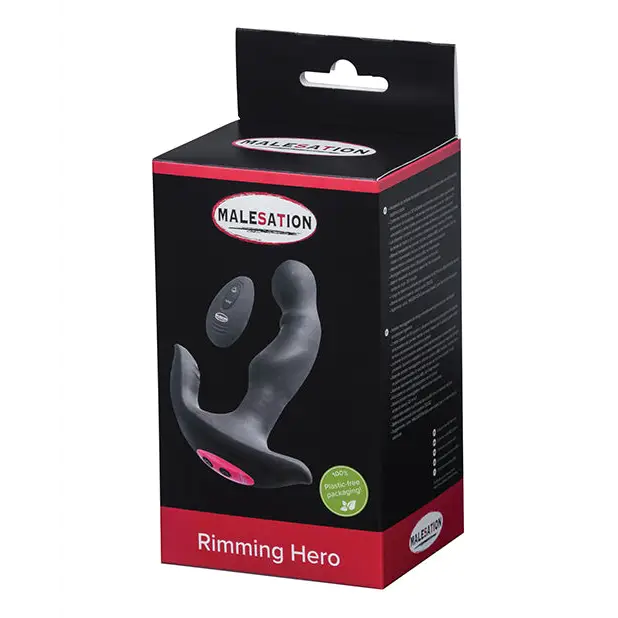 Malesation Rimming Hero - Black - Powered Butt Plug