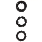 Malesation Stretchy Cock Rings - Pack Of 3 Black - Cock Ring