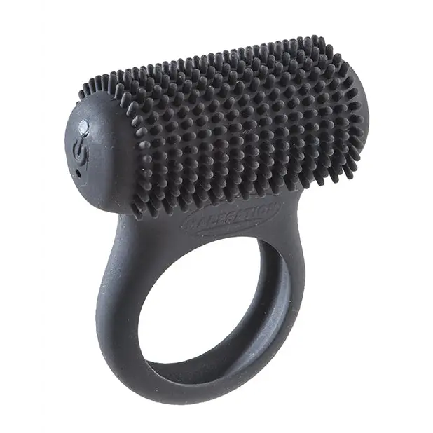 Malesation Tickle Me Nubbed Cock Ring - Black - Cock Ring