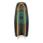 Man Wand Heat and Vibration Pulsion Black with glowing orange edges and teal patterns