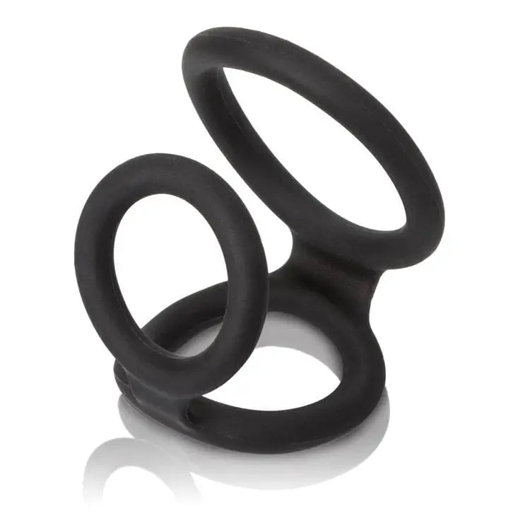 CalExotics Sextoys for Couples Mansizer Maximizer Enhancer Ring Black at the Haus of Shag