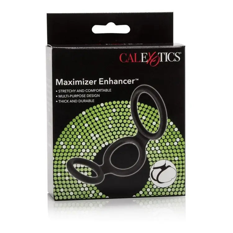 CalExotics Sextoys for Couples Mansizer Maximizer Enhancer Ring Black at the Haus of Shag