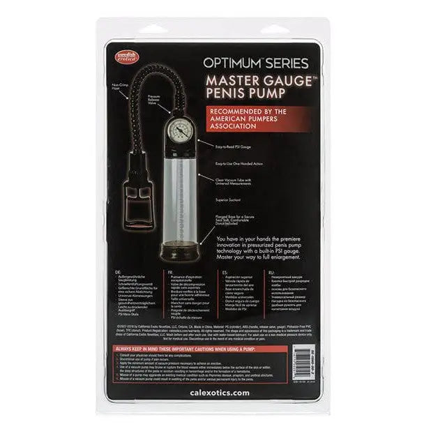 CalExotics Penis Enhancement Master Gauge Penis Pump - Clear at the Haus of Shag