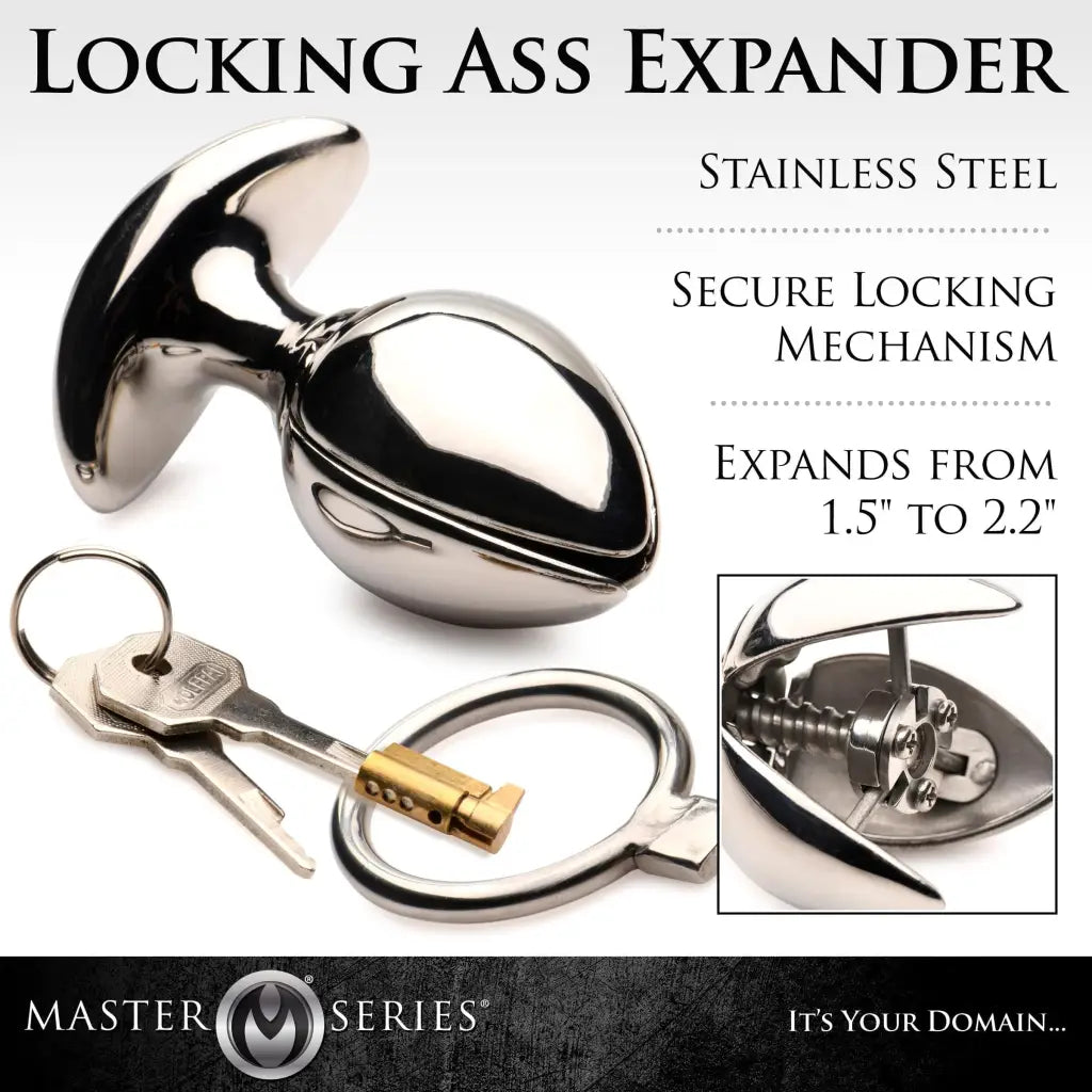 Master Series Plug Silver Master Series Ass Vault Locking Anal Expander at the Haus of Shag