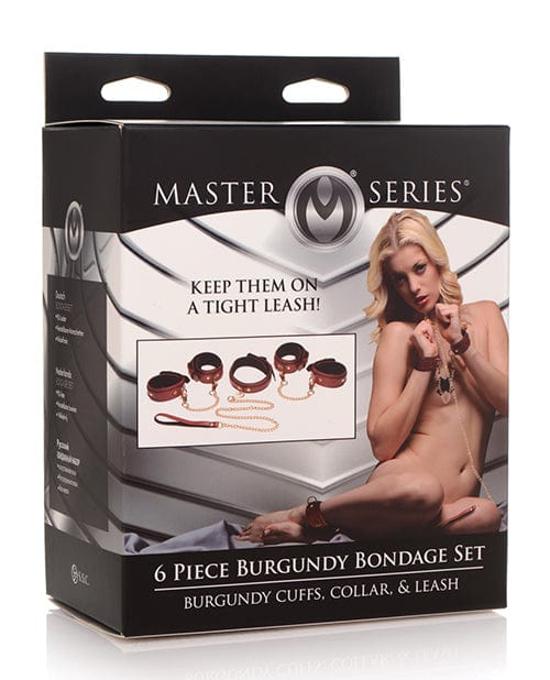 Master Series Bondage Kit Master Series 6 Pc Bondage Set - Burgundy at the Haus of Shag