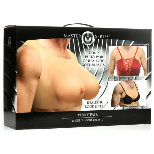 Master Series Breasts Vanilla Master Series Perky Pair D-cup Wearable Silicone Breasts at the Haus of Shag