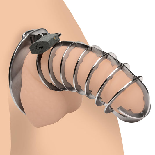 Master Series Chastity Stainless Steel Spiked Chastity Cage at the Haus of Shag