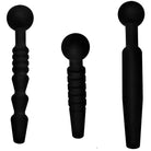 Master Series Sounds Black Master Series Dark Rods 3 Piece Silicone Penis Plug Set at the Haus of Shag