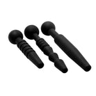 Master Series Sounds Black Master Series Dark Rods 3 Piece Silicone Penis Plug Set at the Haus of Shag