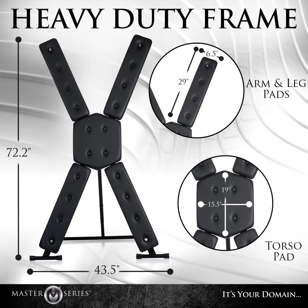 Master Series Deluxe St. Andrew’s Cross - Black - Dungeon Furniture