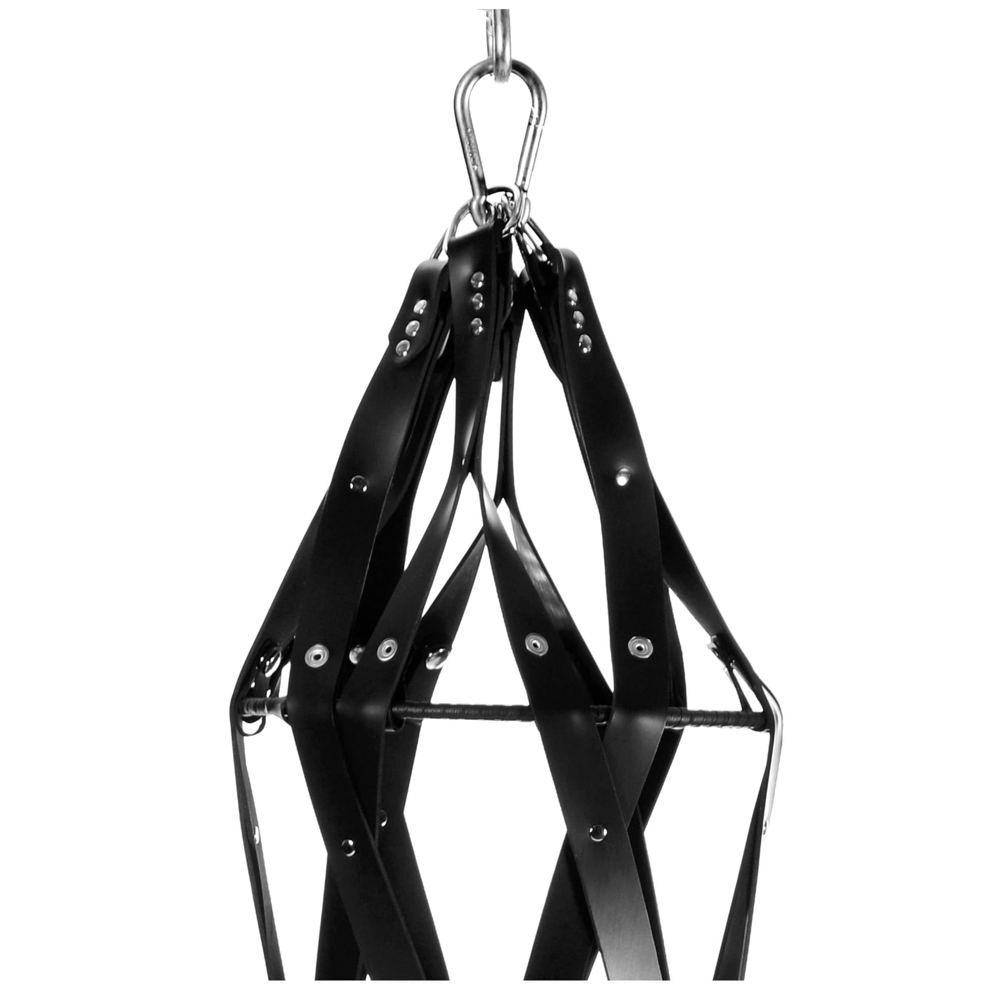 Master Series Full Body Restraint Black Master Series Hanging Rubber Strap Cage at the Haus of Shag