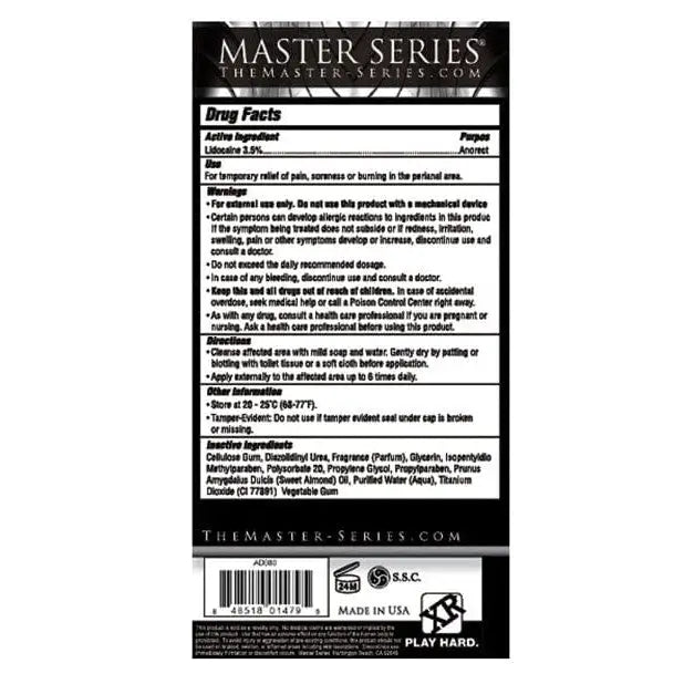 Master Series Silicone Lubricant 8.25 oz. Master Series 'Jizz' Cum Scented Desensitizing Lube at the Haus of Shag