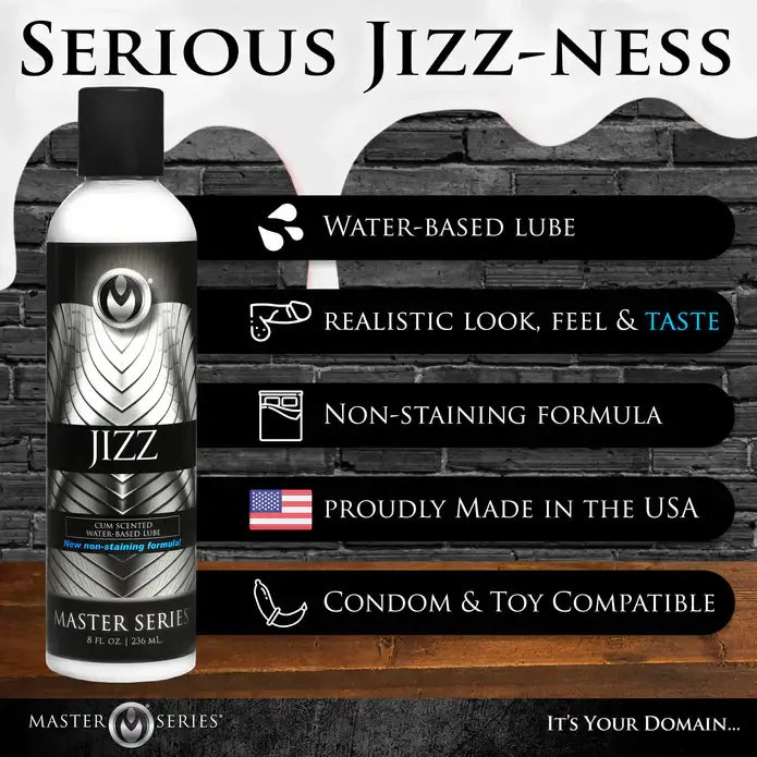 Master Series ’Jizz’ Water Based Cum Scented Lube - 8.5 oz. - Water Based Lubricant