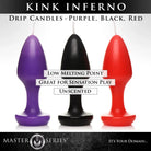 Master Series Dripping Candle Multi-Color Master Series Kink Inferno Butt Plug Shaped Drip Candles at the Haus of Shag